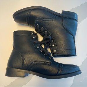Captain Vegan Leather Black Thursday Boot Co. Boots